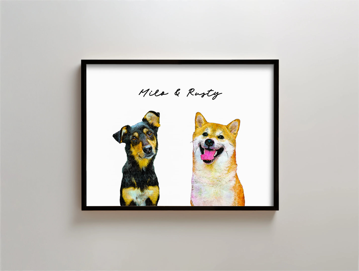 Watercolor Sketch Portrait - Multiple Pets