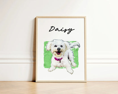 Watercolor Sketch Pet Portrait